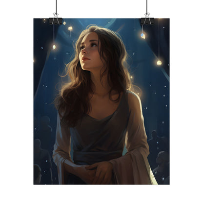 Contemplative Moment: A Person in Reflection - Dark Colored Portrait - Poster