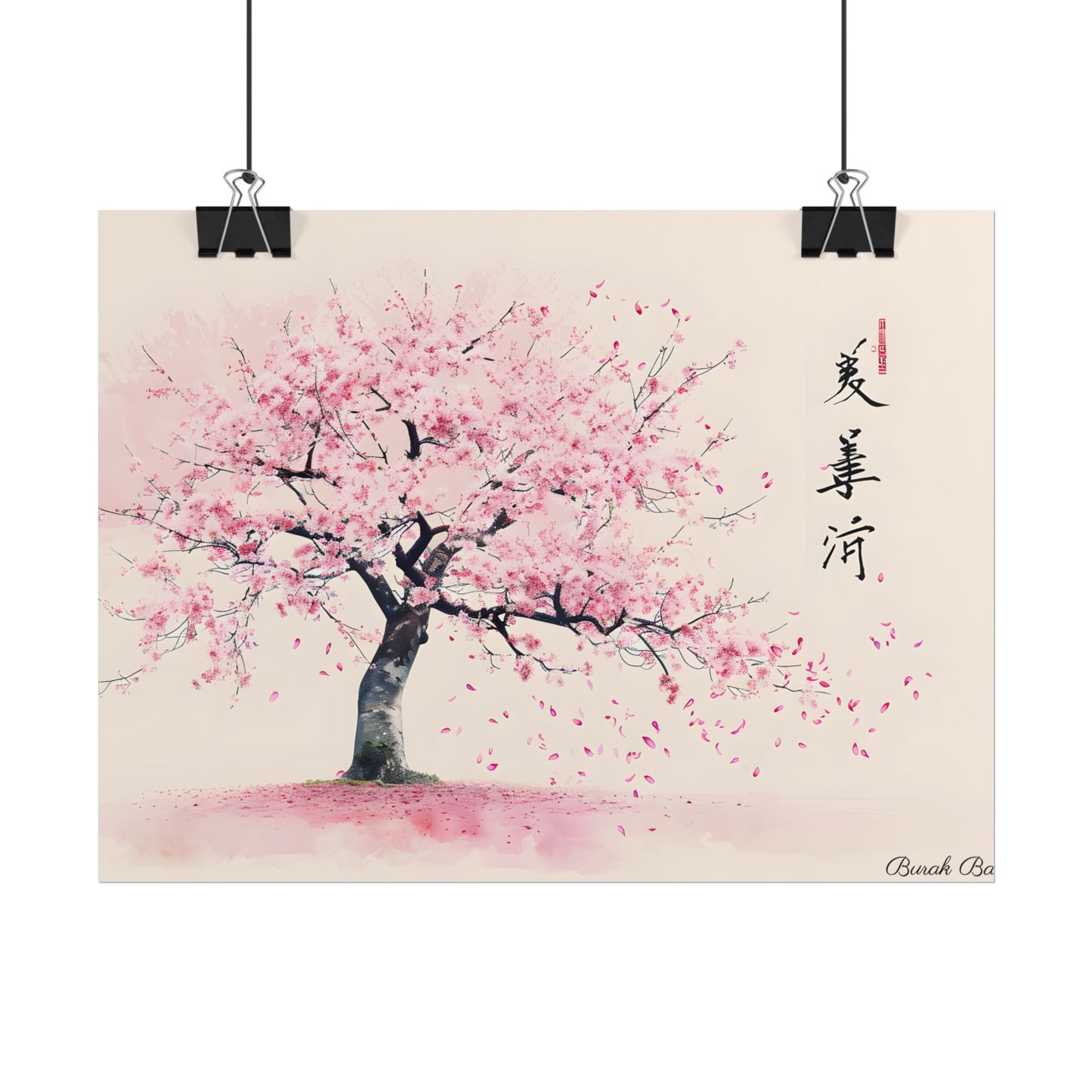Japanese Cherry Blossom Art: Springtime Painting - Poster