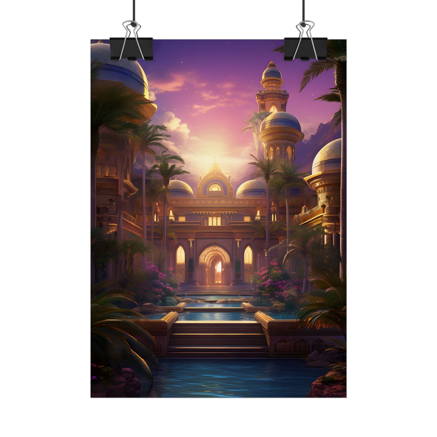 Mythical Desert Oasis: Arabian Nights-Inspired Artwork - Poster