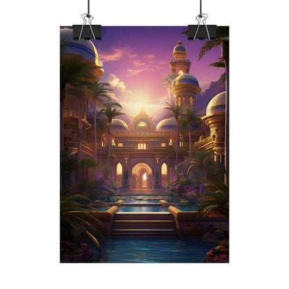 Mythical Desert Oasis: Arabian Nights-Inspired Artwork - Poster