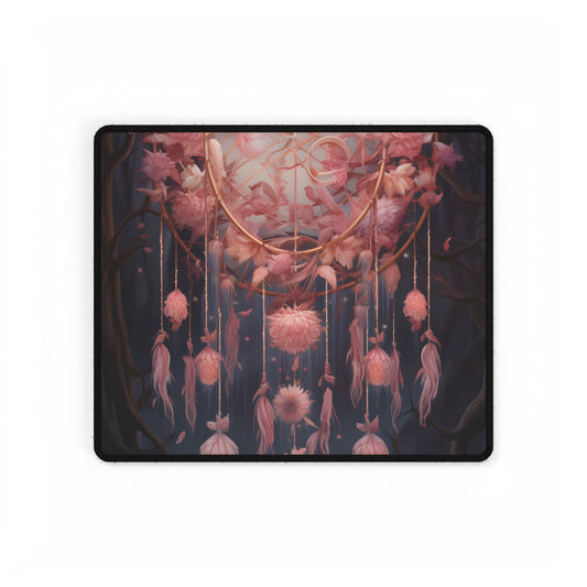 Ethereal Dreamcatcher Realm: Surreal Landscape Art - Desk Mat
