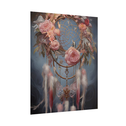 Ethereal Dreamcatcher Realm: Surreal Artwork with Colorful Feathers - Poster