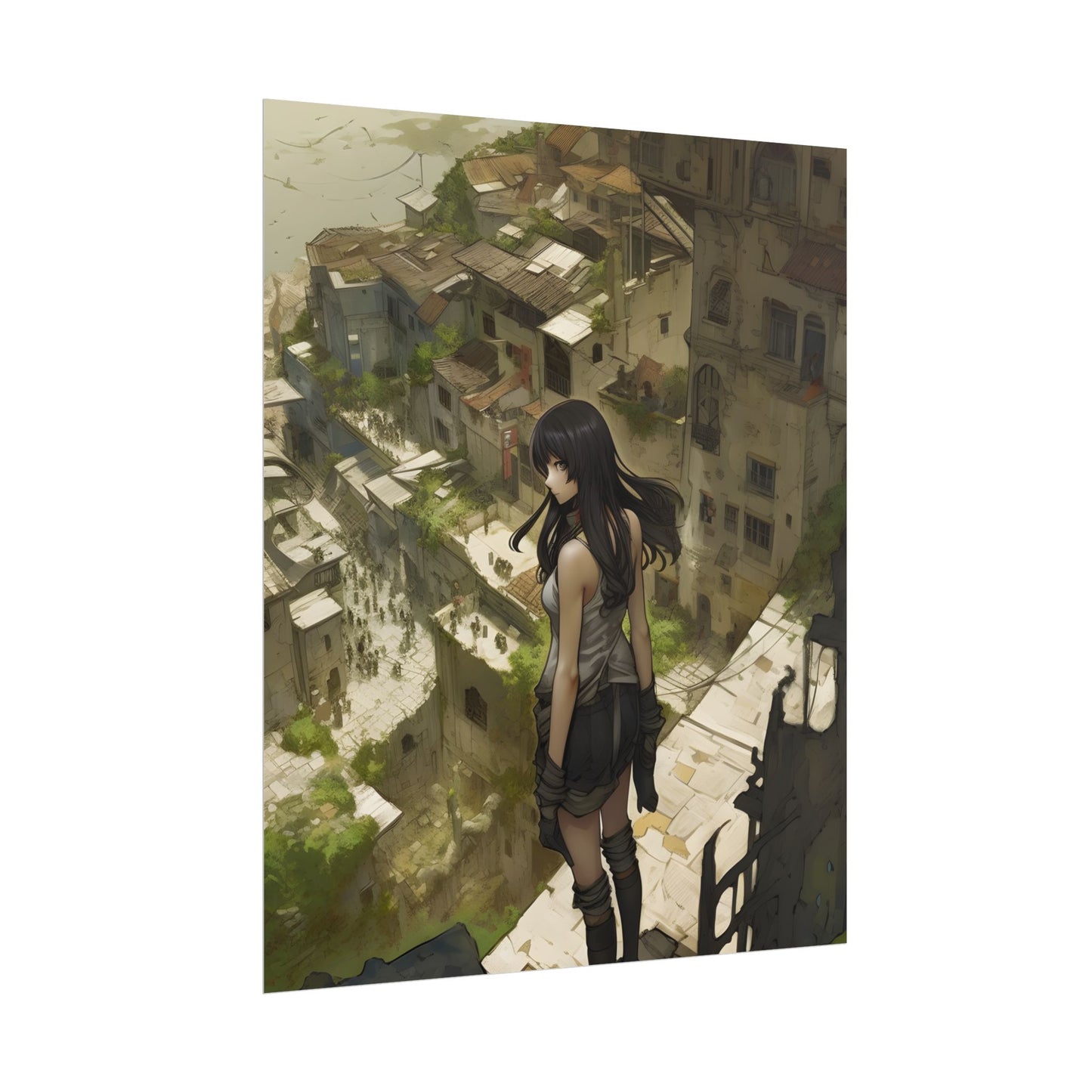 Dramatic Bird's Eye View: Mysterious Anime Encounter - Poster