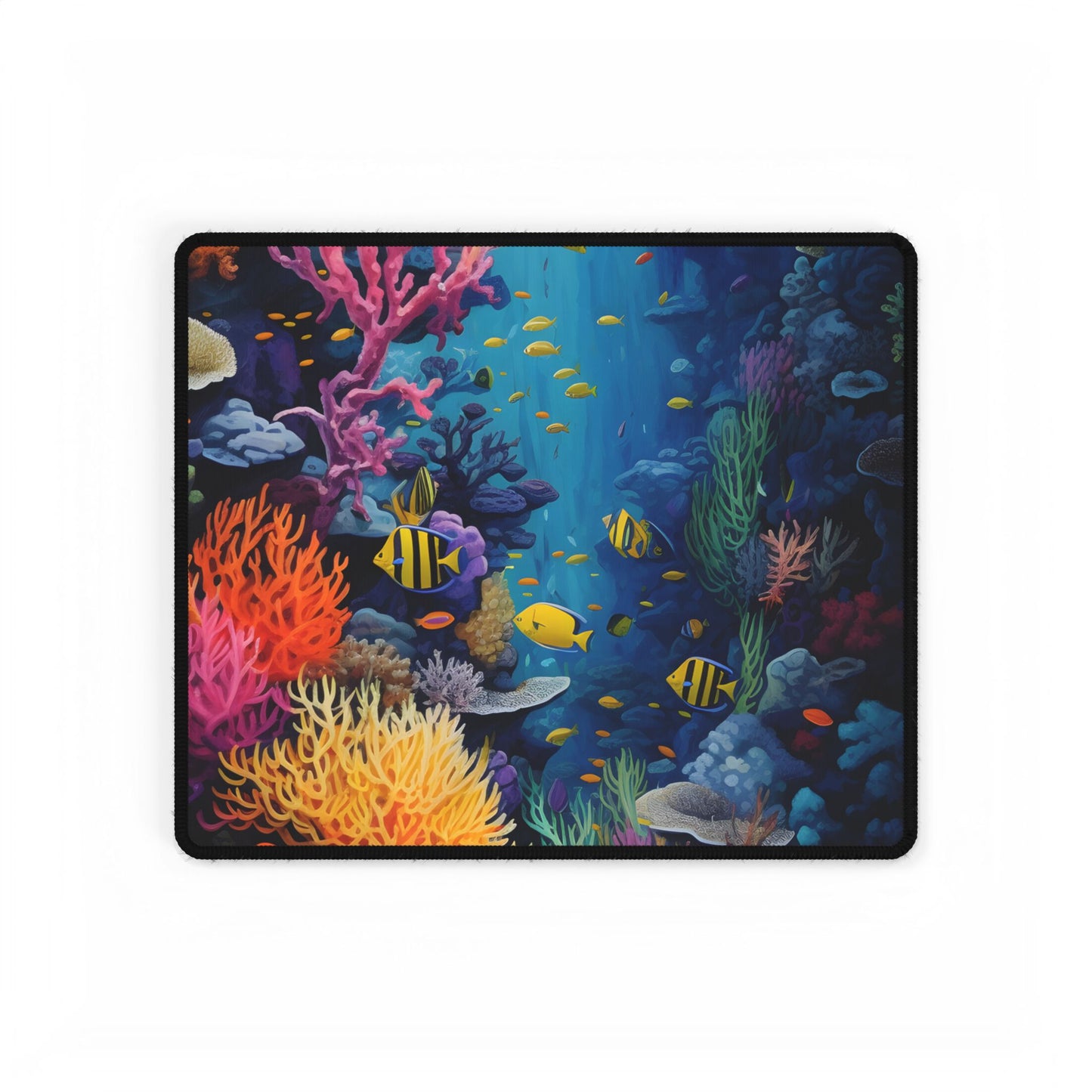 Vibrant Coral Reef Sanctuary: Underwater Artwork - Desk Mat