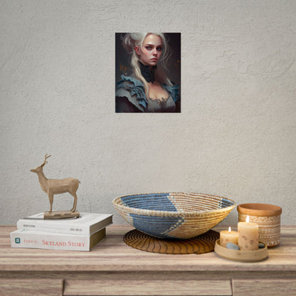 Blonde Profile Portrait: Simple Daylight Dress Art - Poster