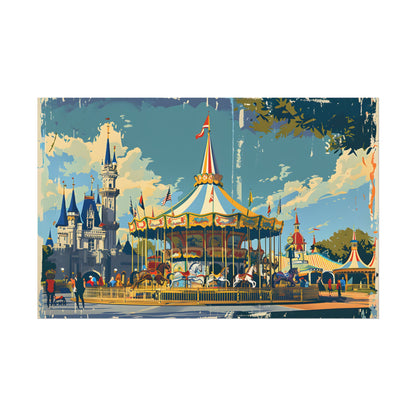 Vintage Disney Nostalgia: Retro Attraction Poster Art - Poster