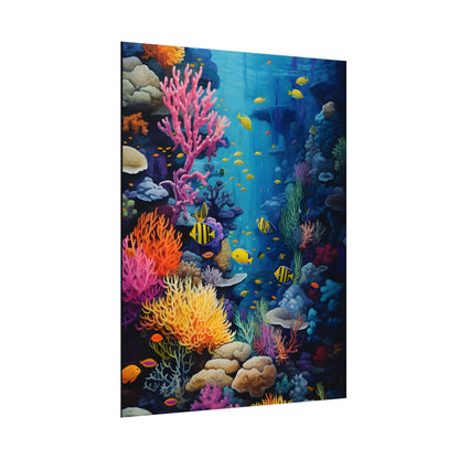 Vibrant Coral Reef Sanctuary: Underwater Artwork - Poster