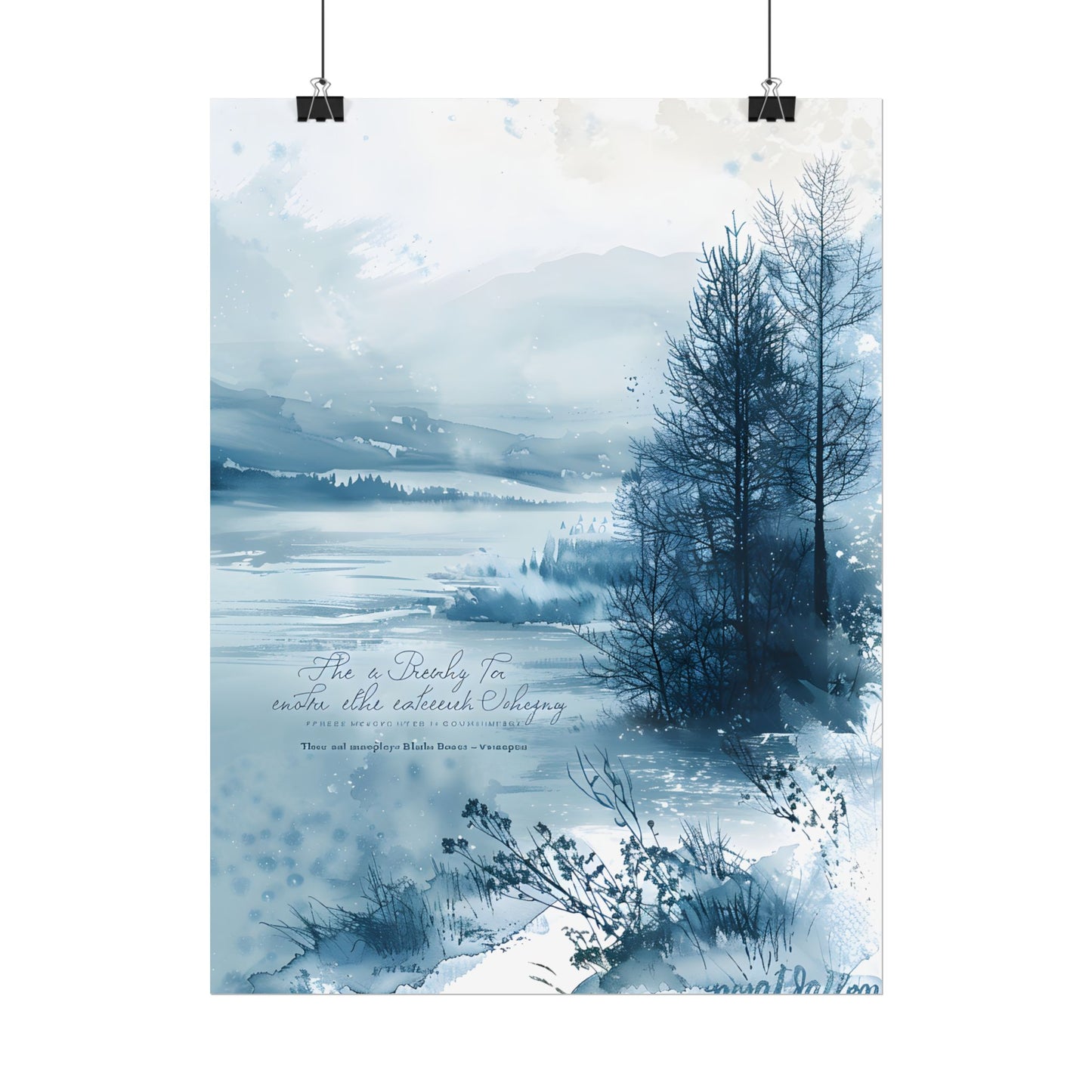 Peaceful Serenity: Winding River and Forest Reflections - Poster