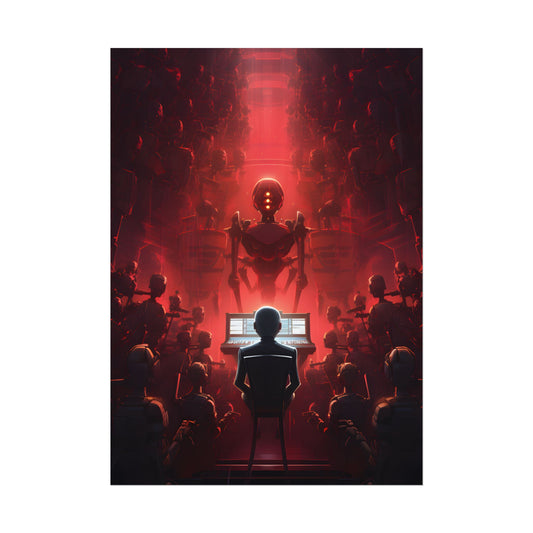 Robot Symphony: Futuristic Music Art - Poster