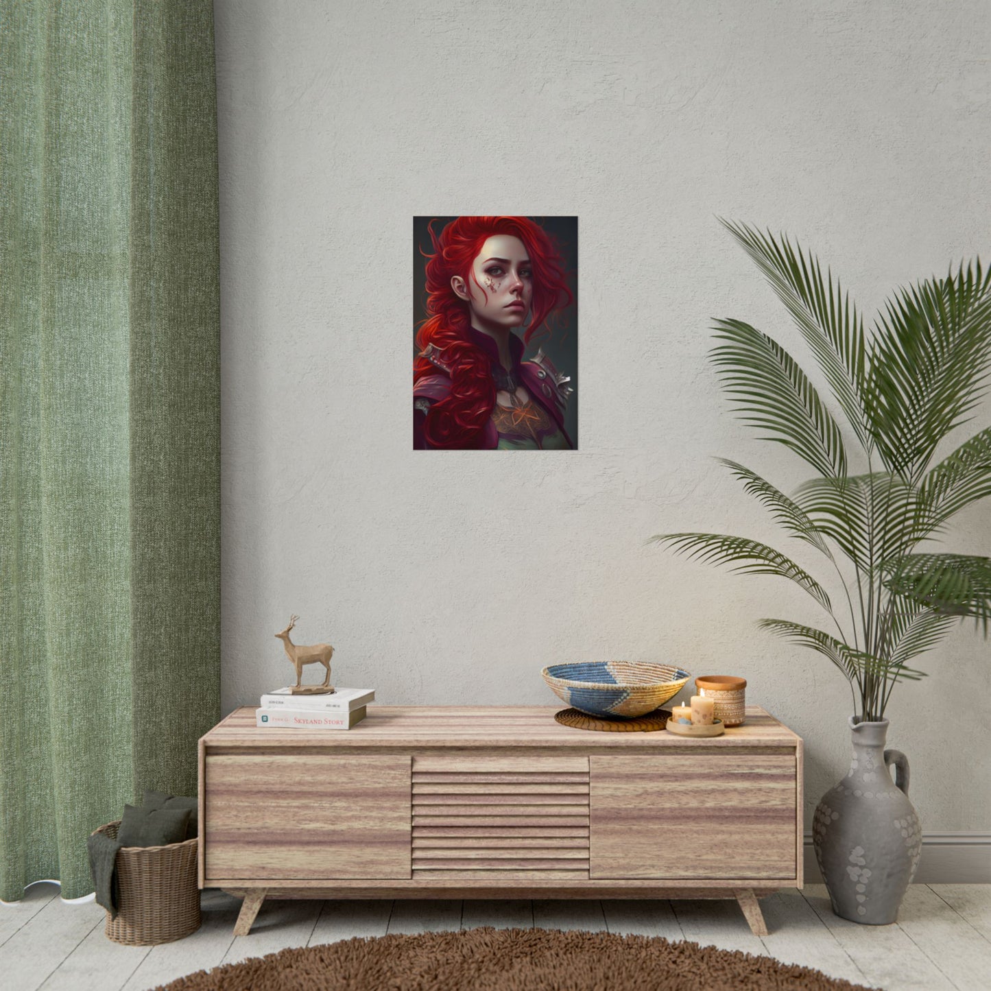 Realistic Red Hair Portrait: Soft Light Artwork - Poster