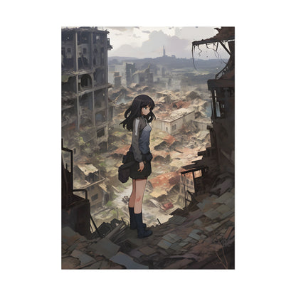 Dramatic Anime Scene: Detailed Bird's Eye View - Poster
