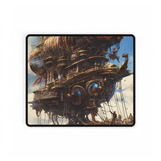 Steampunk Sky-Liner Race: Industrial City Dusk - Desk Mat