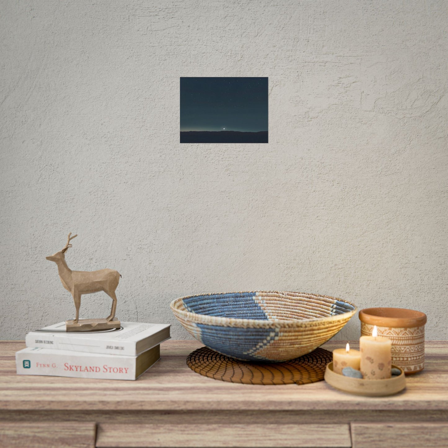Minimalist Night Sky: Celestial Artwork with Stars and Palette - Poster