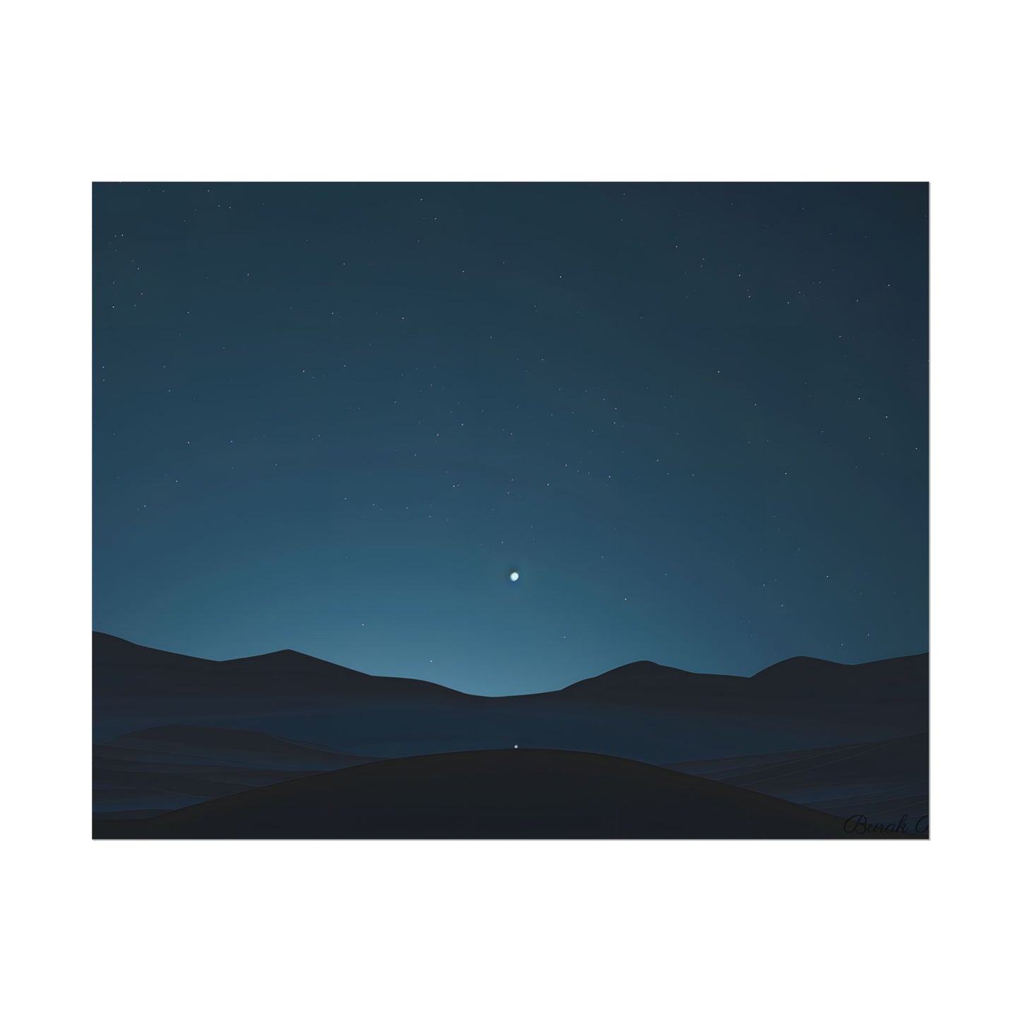 Minimalist Night Sky: Abstract Starry Art - Poster