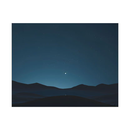 Minimalist Night Sky: Abstract Starry Art - Poster