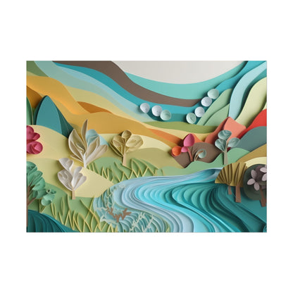 Magical Peaceful Beach: Realistic Paper Quilling Art - Poster