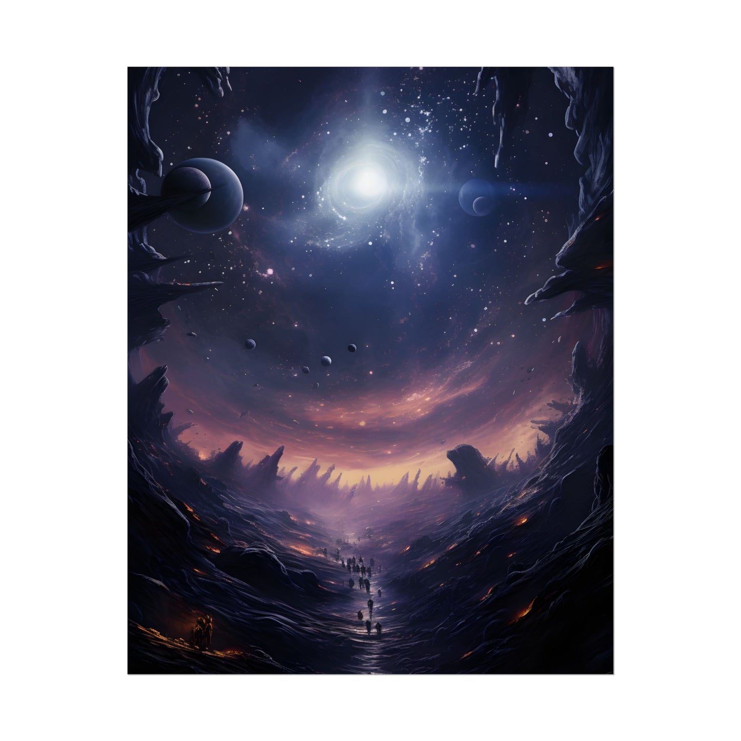 Black Hole Cosmic Art: A Planetary Masterpiece - Poster