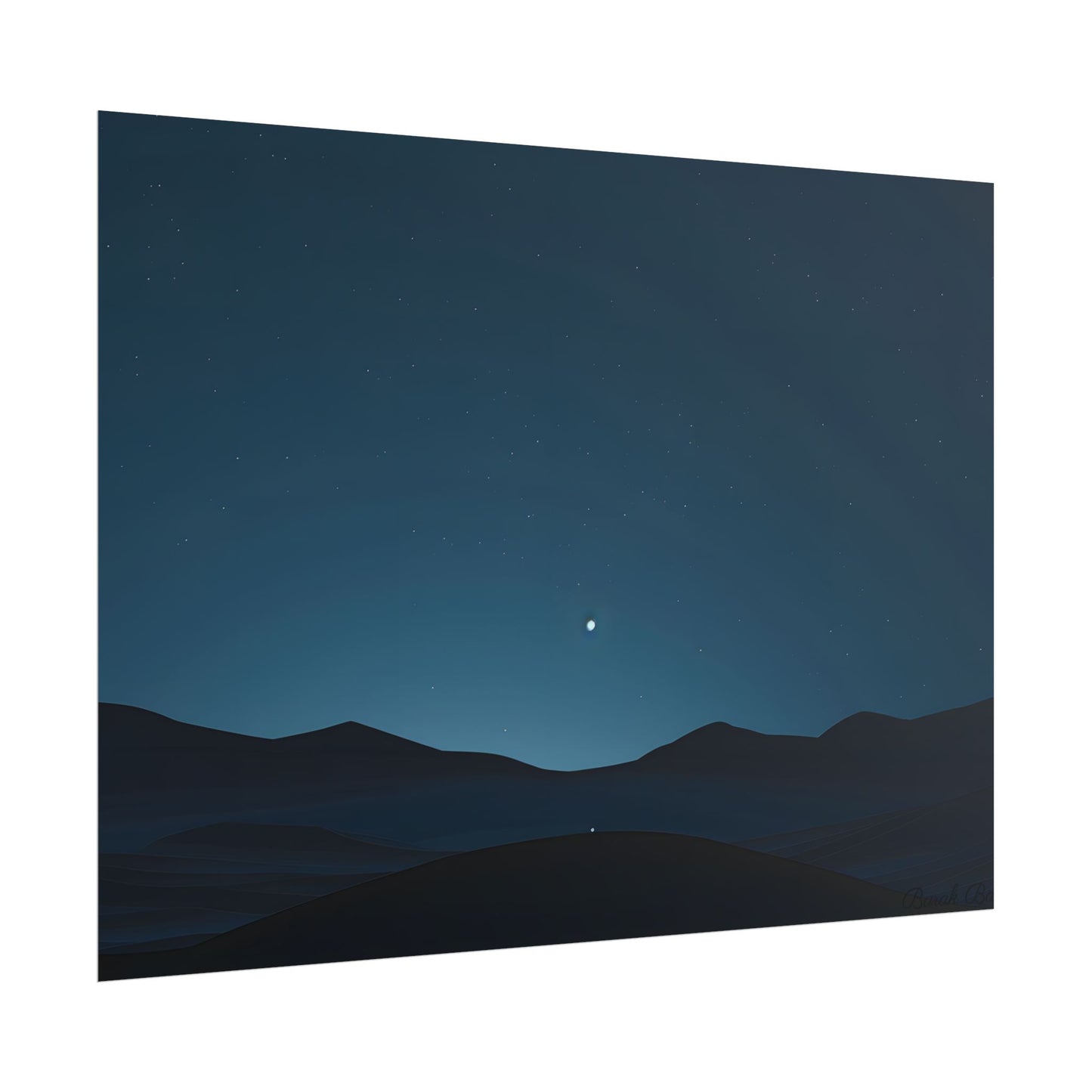 Minimalist Night Sky: Abstract Starry Art - Poster