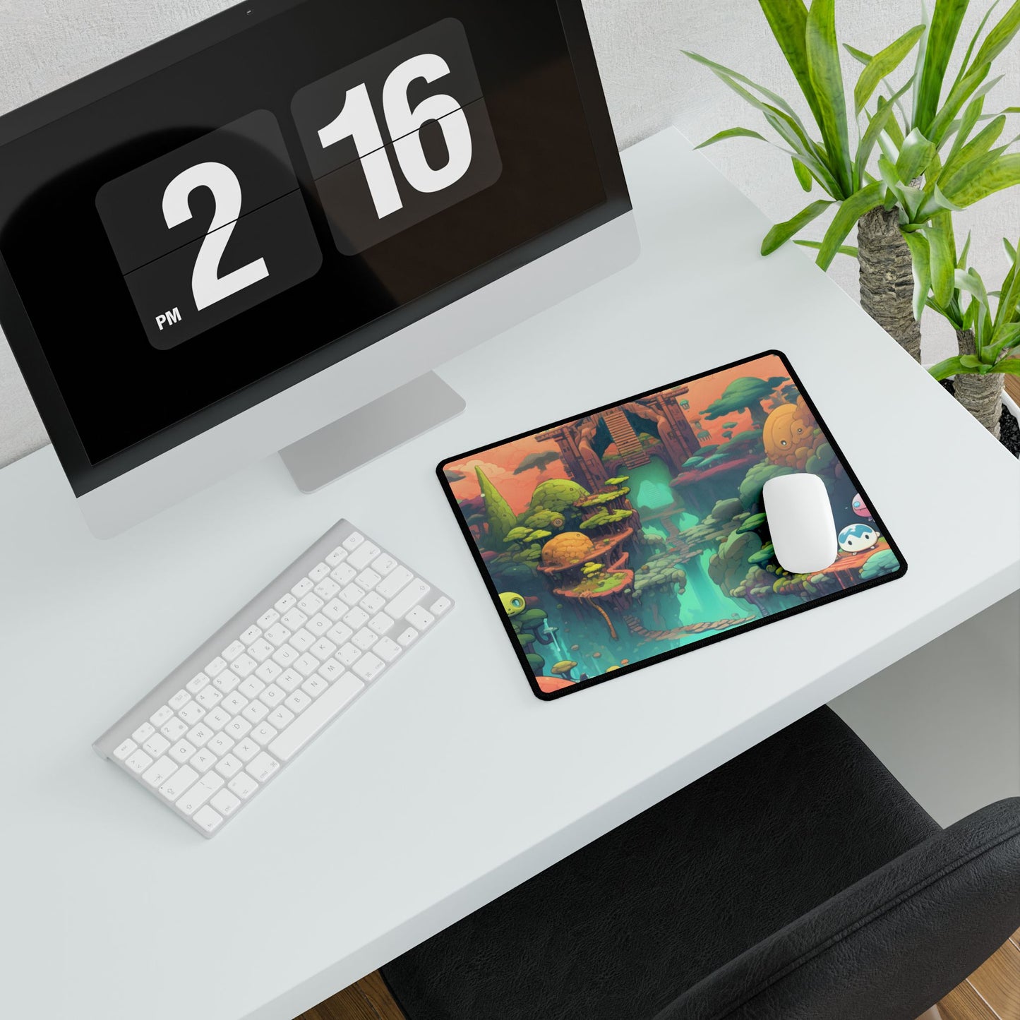 Gamified Pixel Pets: Colorful Cyber Companions - Desk Mat