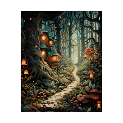 Whimsical Cartoon Forest Scene - Poster