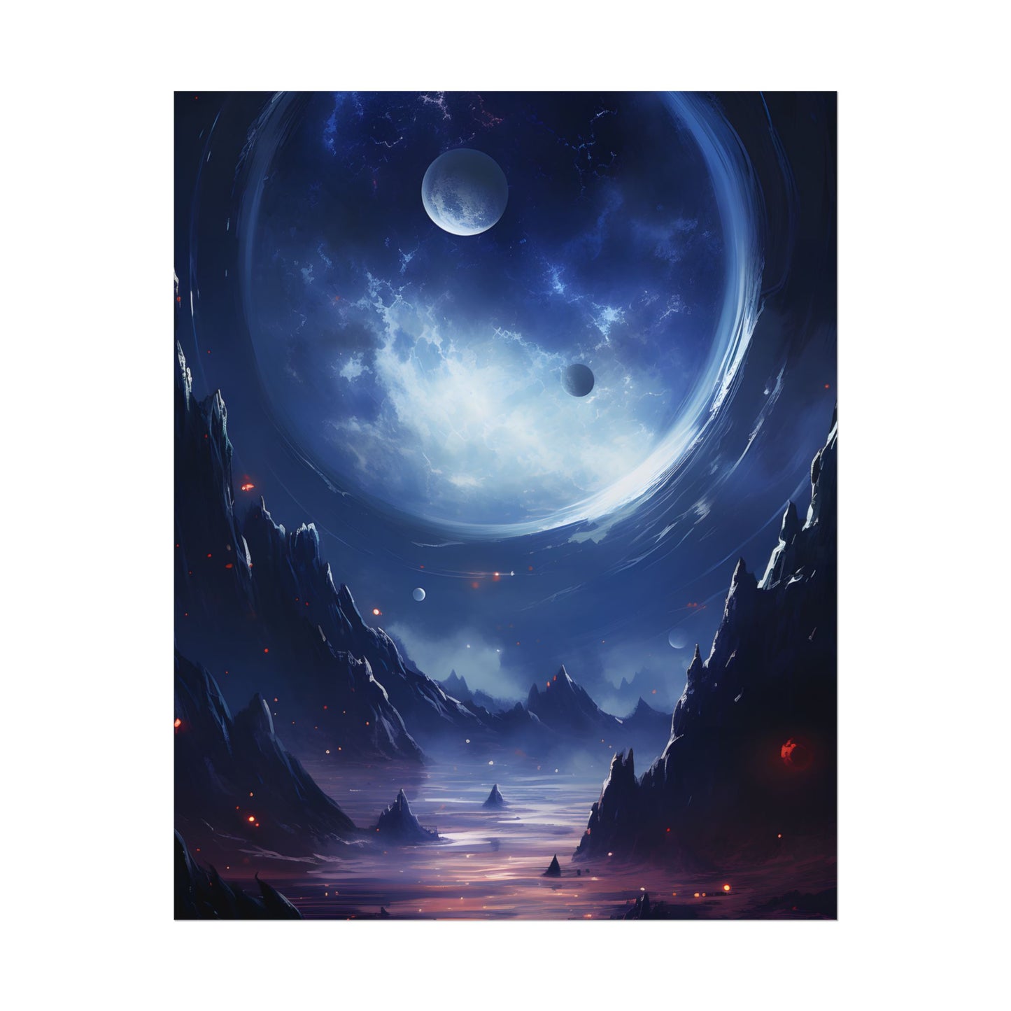 Cosmic Encounter: Black Hole Space Art - Poster
