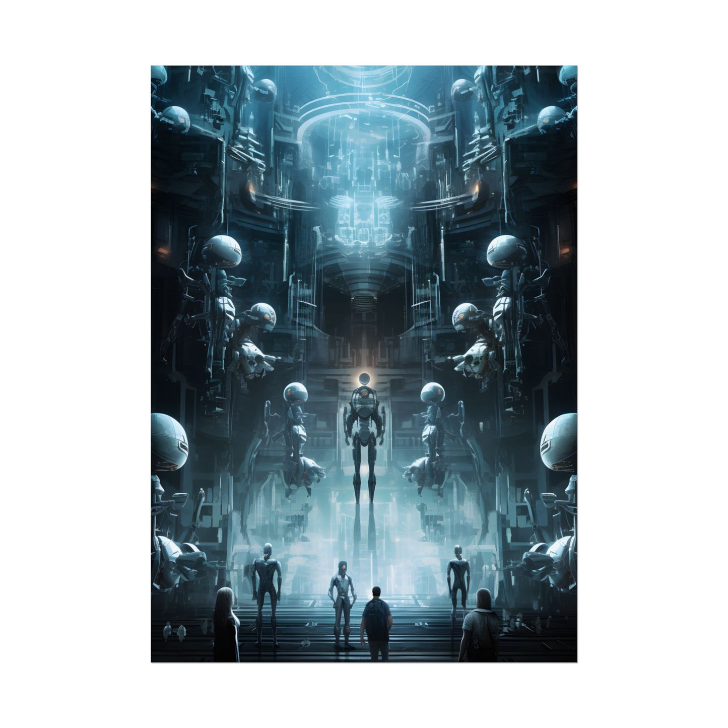 Robotic Orchestra: Minimalist Auditorium Scene - Poster