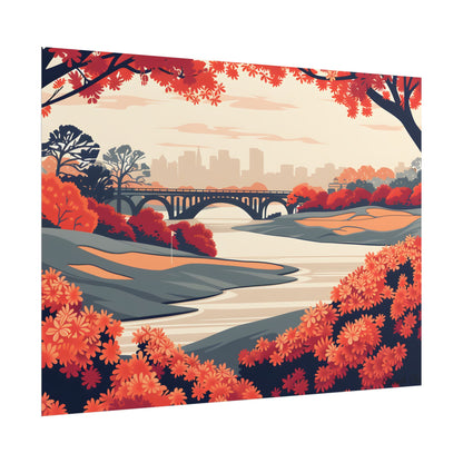 Retro Golf Course Illustration: Classic Greens - Poster