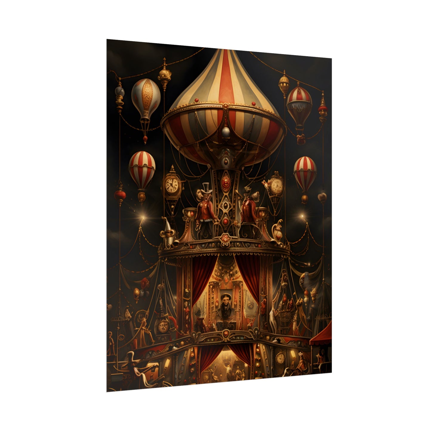 Whimsical Clockwork Circus: A Fantastical Artwork - Poster