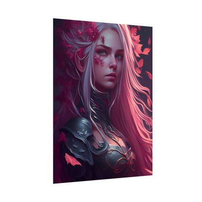 Astonishing Female Portrait with Pink Hair: Artistic Vision - Poster