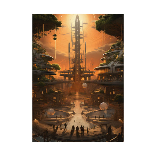 Futuristic Tribal Digital Art: A Glimpse into a Mysterious World - Poster