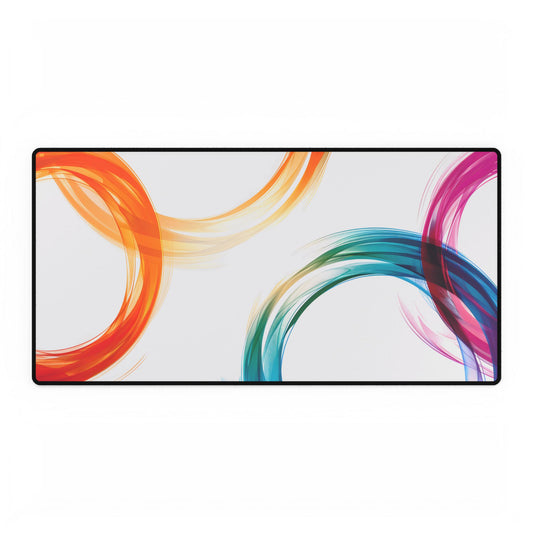 Swirling Abstract Colors: Vibrant Digital Artwork - Desk Mat