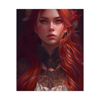 Redhead Female Portrait in a Dress - Poster