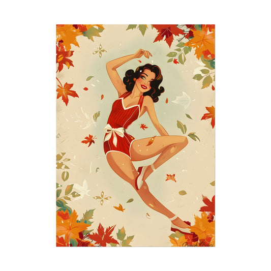 Vintage Retro Pin-Up Girl: Classic Illustration Art - Poster