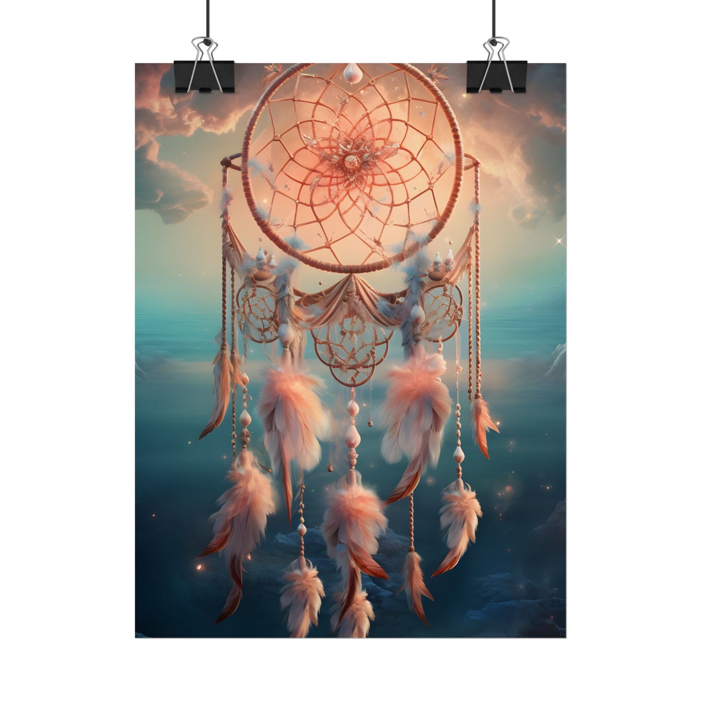 Ethereal Dreamcatcher Realm: Surreal Dreamscape Digital Art - Poster