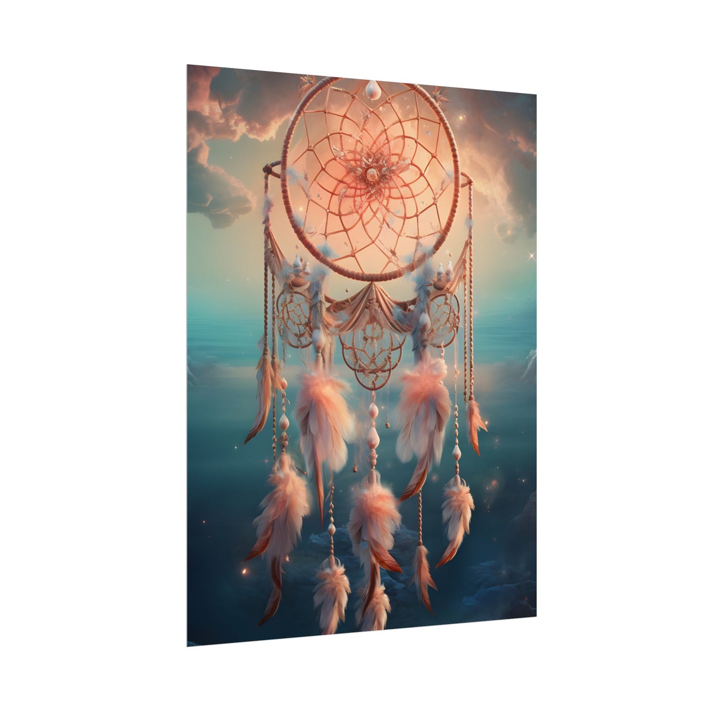 Ethereal Dreamcatcher Realm: Surreal Dreamscape Digital Art - Poster