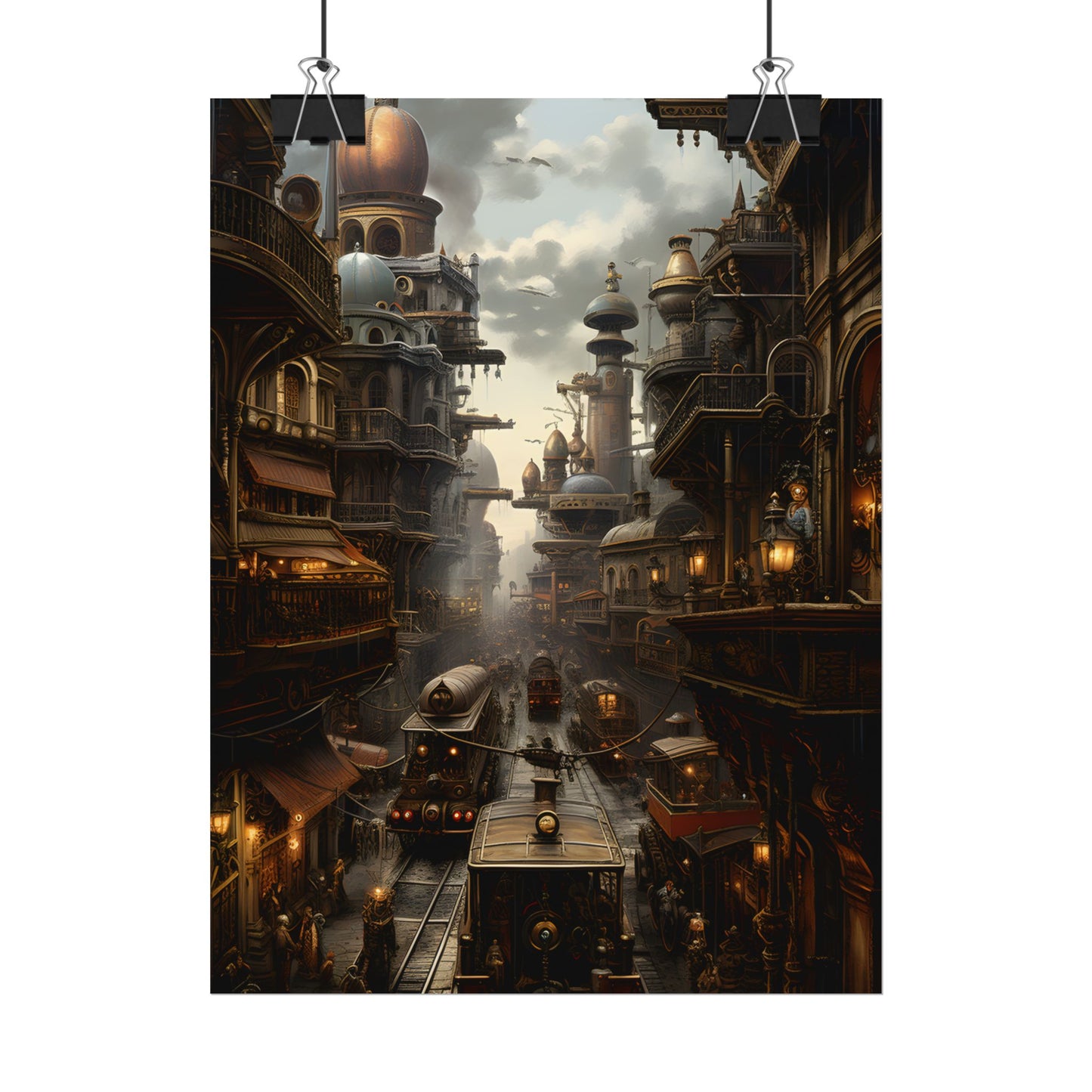 Steampunk Cityscape: Industrial Marvel Artwork - Poster