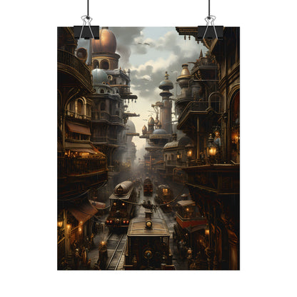Steampunk Cityscape: Industrial Marvel Artwork - Poster