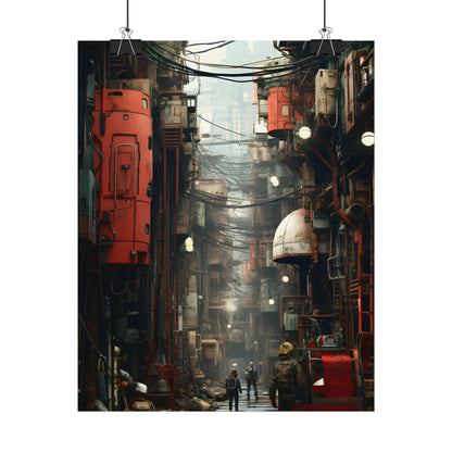 A New Era Unfolds: Post-Apocalyptic Steampunk Cityscape - Poster