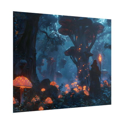 Mystical Forest Encounter: Vibrant Witch Artwork - Poster
