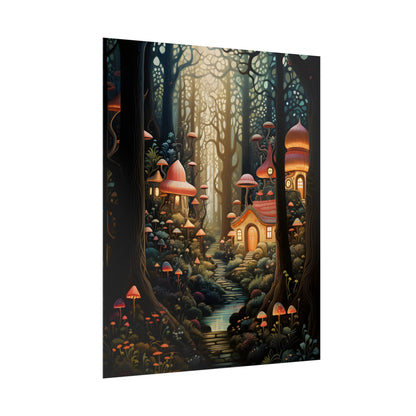 Whimsical Enchanted Forest: Illustrative Artwork - Poster