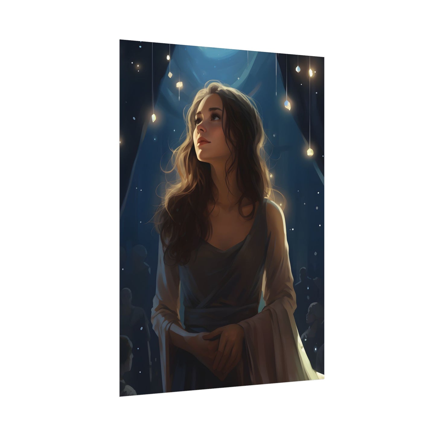Contemplative Moment: A Person in Reflection - Dark Colored Portrait - Poster