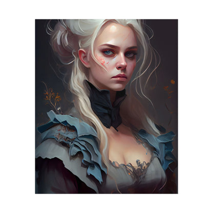 Blonde Profile Portrait: Simple Daylight Dress Art - Poster