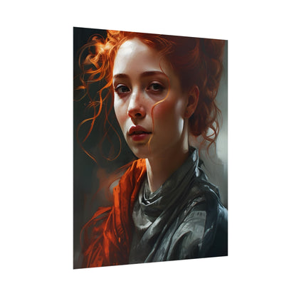 Astonishing Redhead Portrait: Neutral Expression Art - Poster