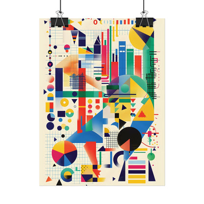 Colorful Educational Artwork: Statistical Illustration - Poster