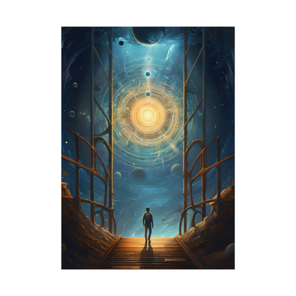 Space Explorer's Journey: Sleek Spacecraft in Stellar Odyssey - Poster