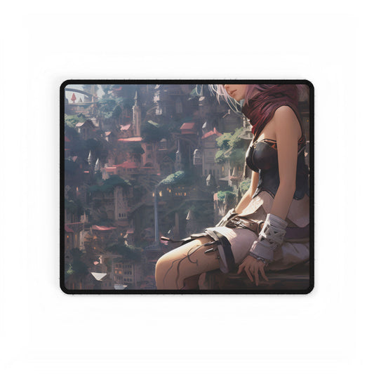Dramatic Anime Feather: Detailed Educational Art Illustration - Desk Mat