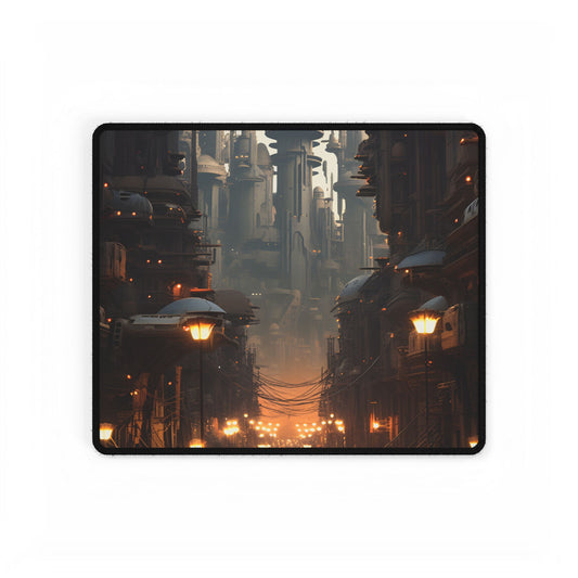 Post-Apocalyptic Steampunk City: Dystopian Artwork - Desk Mat