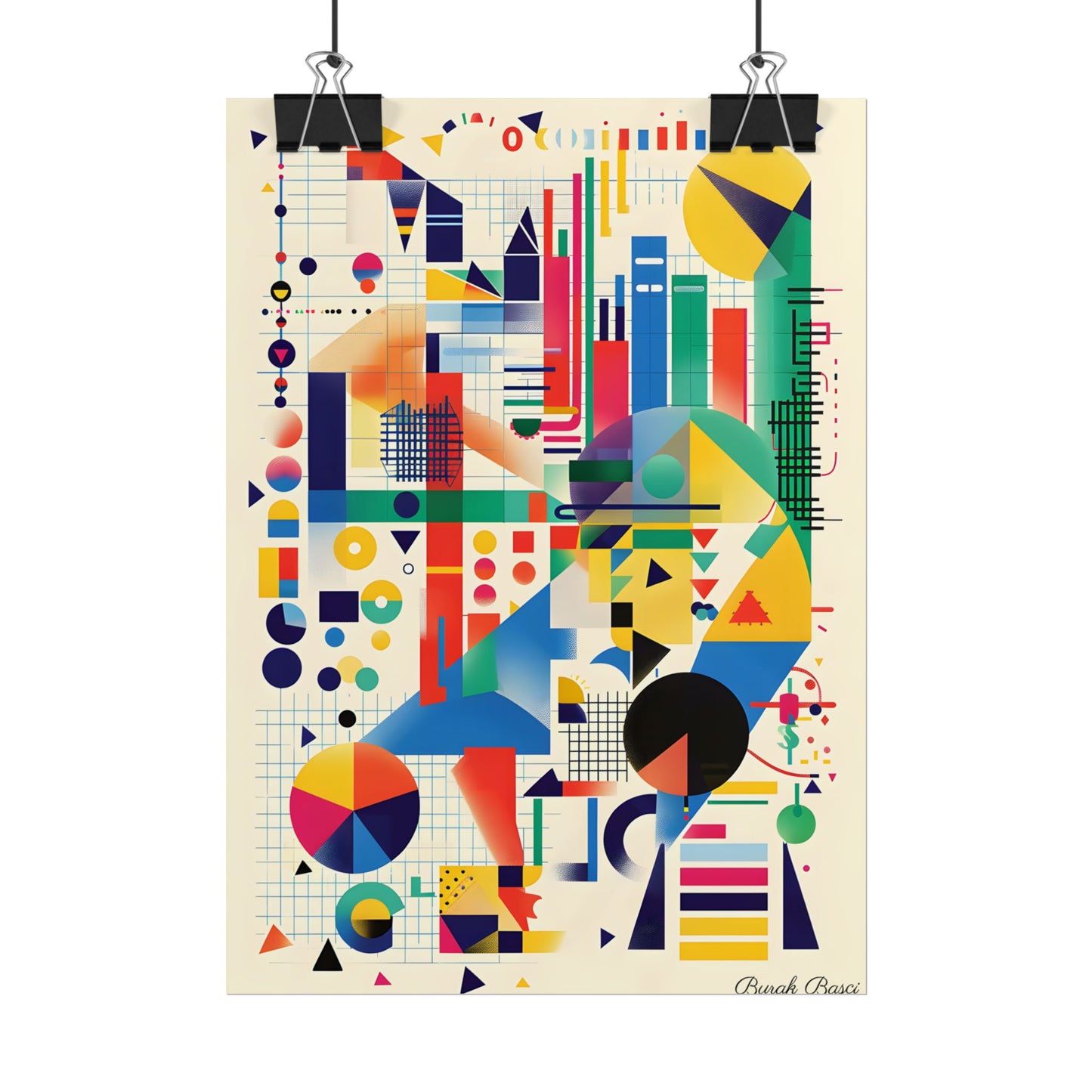 Colorful Educational Artwork: Statistical Illustration - Poster