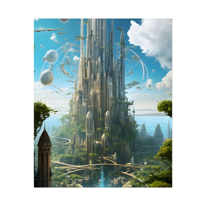Breathtaking Floating City: Urban Waterways Digital Art - Poster