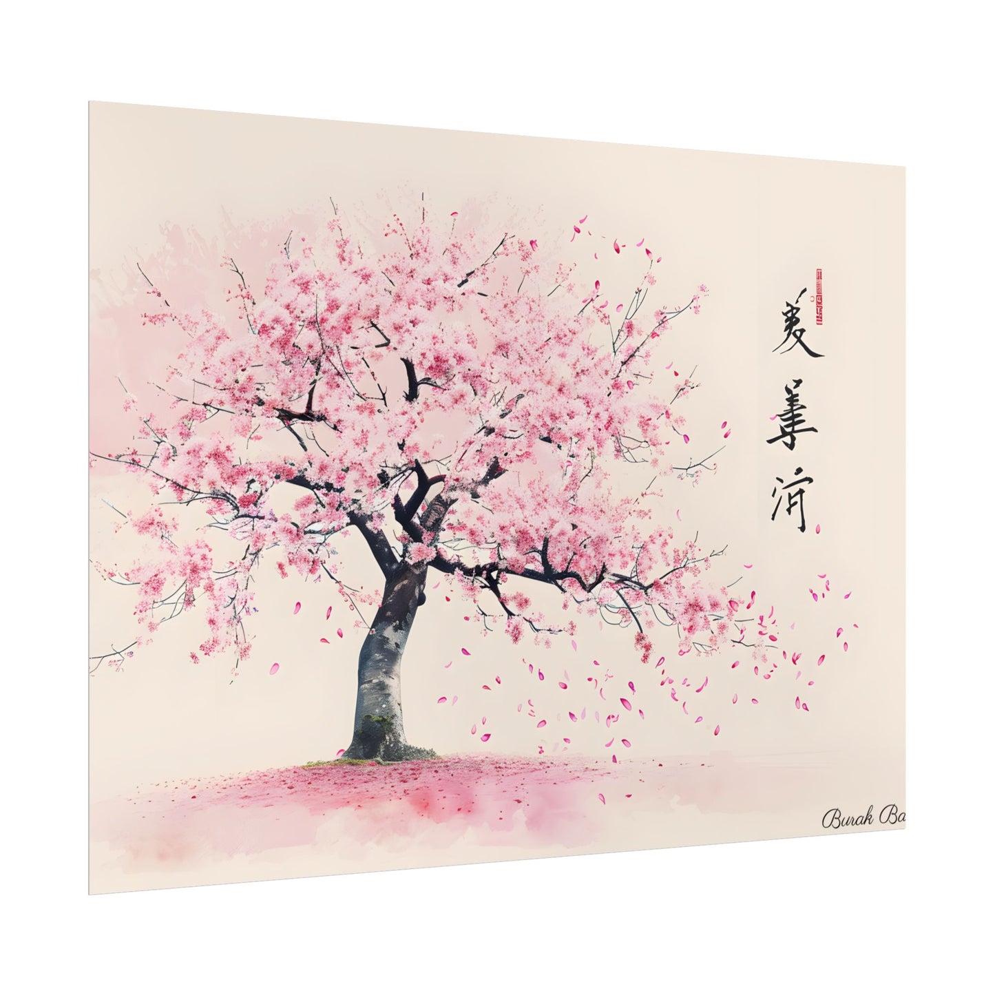 Japanese Cherry Blossom Art: Springtime Painting - Poster
